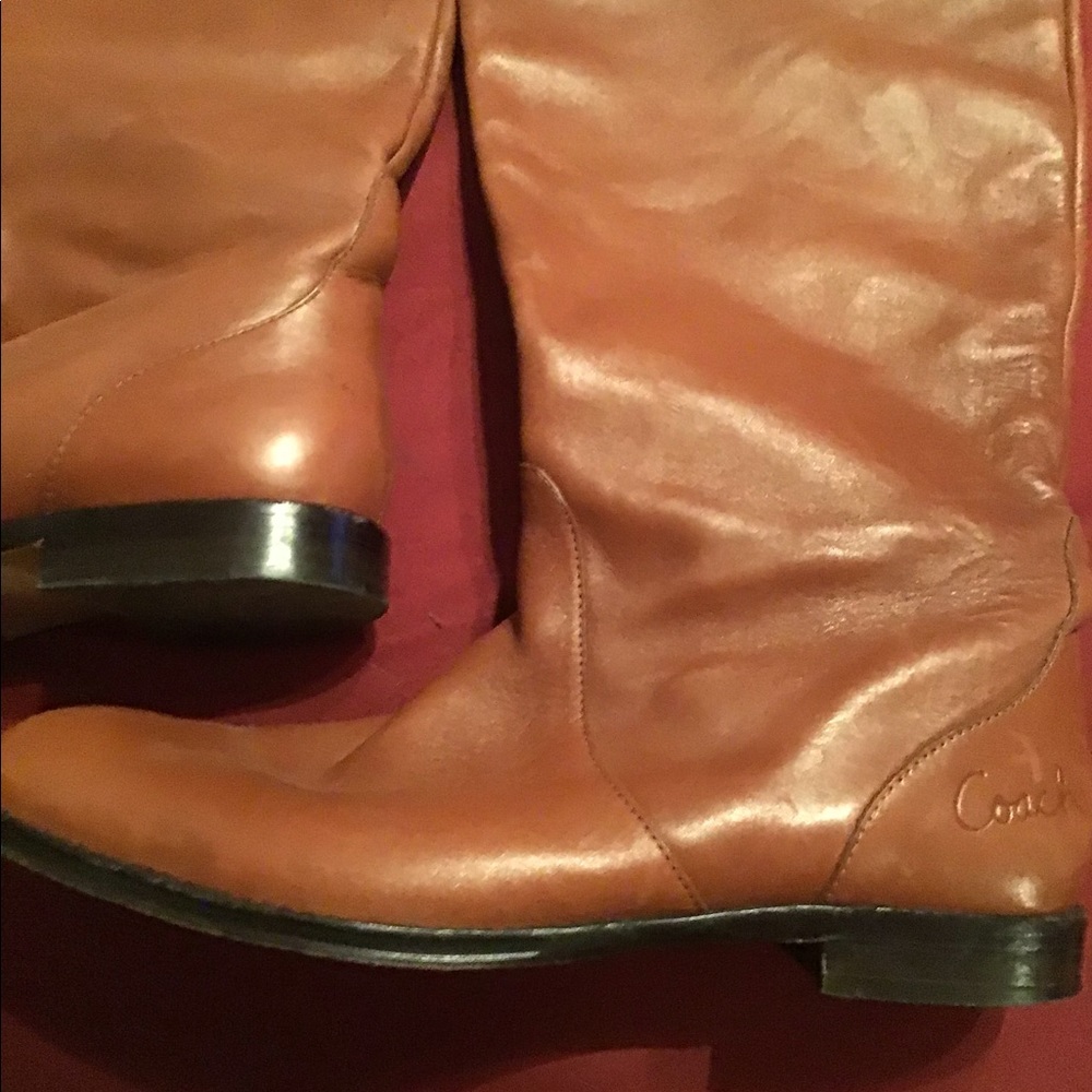 Coach over the knee leather boots